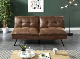 Schlafsofa Lederlook Couch Liegebank Bettsofa Klappbar Sofa