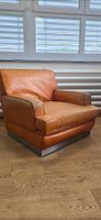 Magnifique fauteuil en cuir par Jacques Charpentier 60's