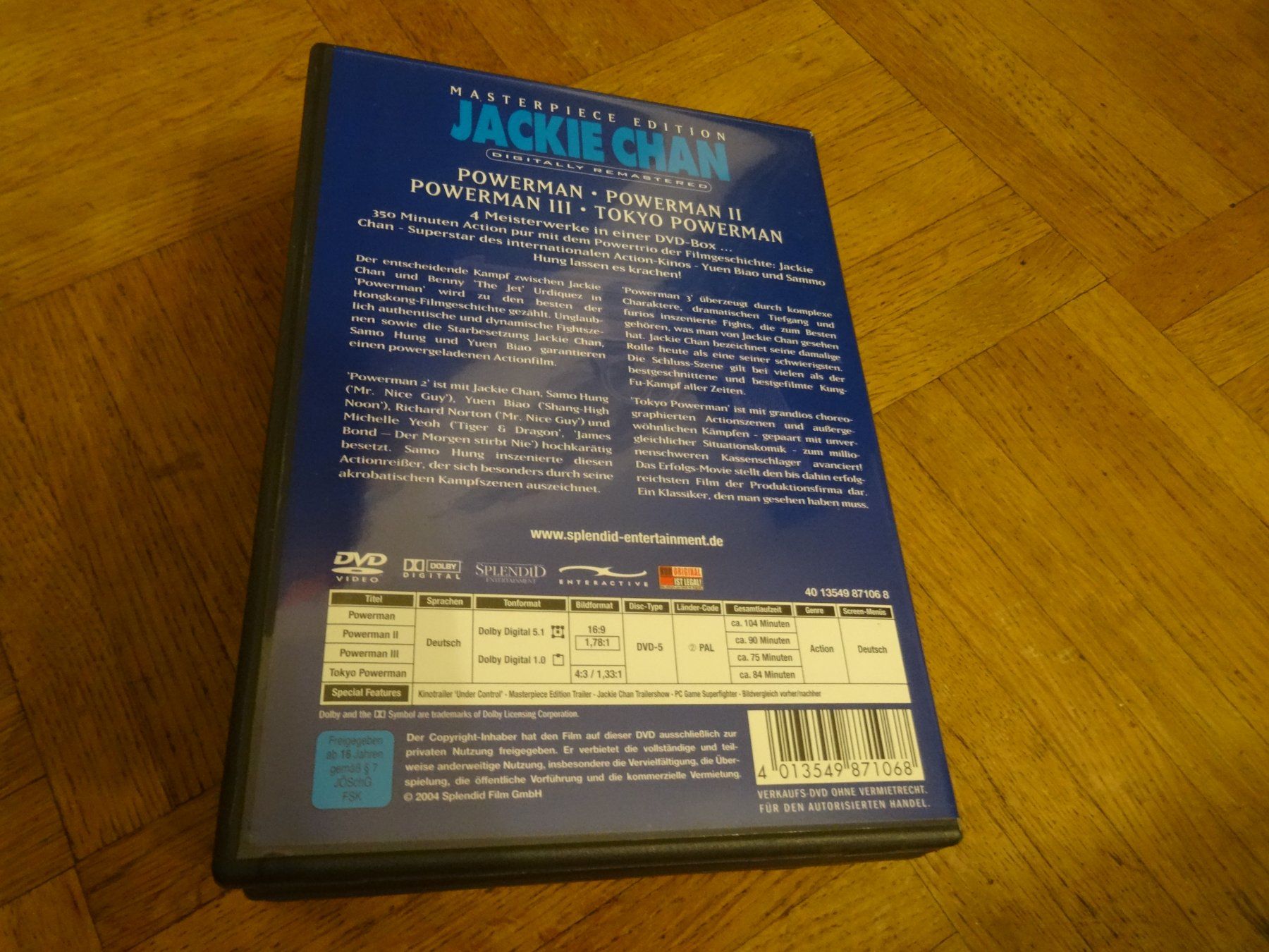 Tutti i DVDs: Jackie Chan Power Pack 4 DVDs Masterpiece Edition – Usato da Olten venduto da Disc-Verkauf 4