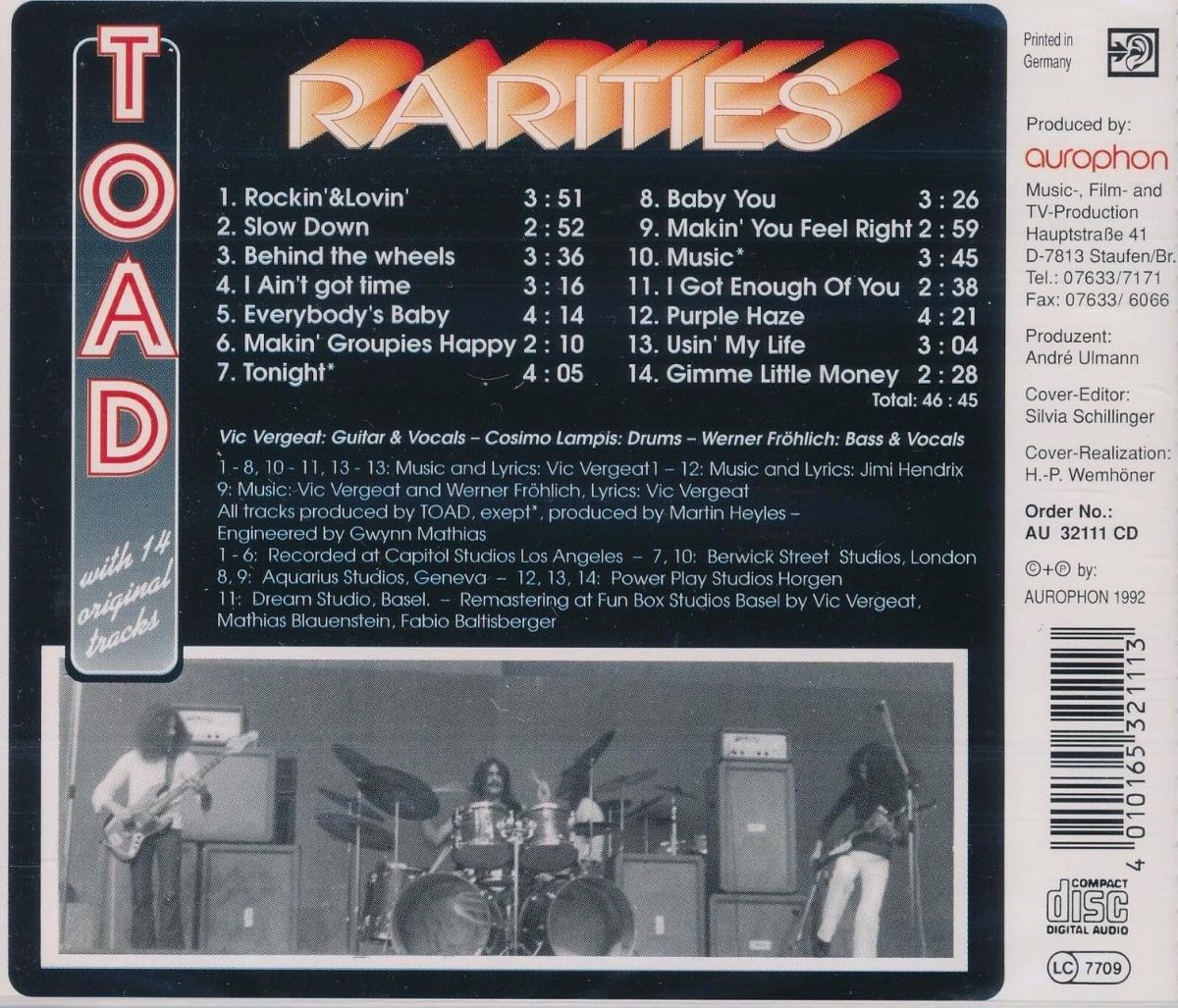 CD: Toad - Rarities CD - Schweizer Hard Rock vom Feinsten! – Nuovo e nell'imballaggio originale da Zürich venduto da andoria1988 1
