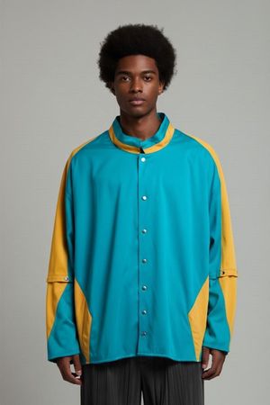 Fotex Varazdin Türkis & Gelbes Button-Down Hemd - Größe 54
