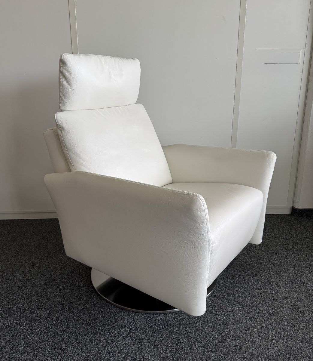 Intertime Sessel: Intertime Relaxsessel mit Hocker, Leder weiss, Top Zustand! – Gebraucht aus Volketswil von CHEF2222 3