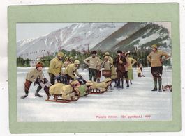 Plaisirs d' hiver Winterfreuden Schlitten