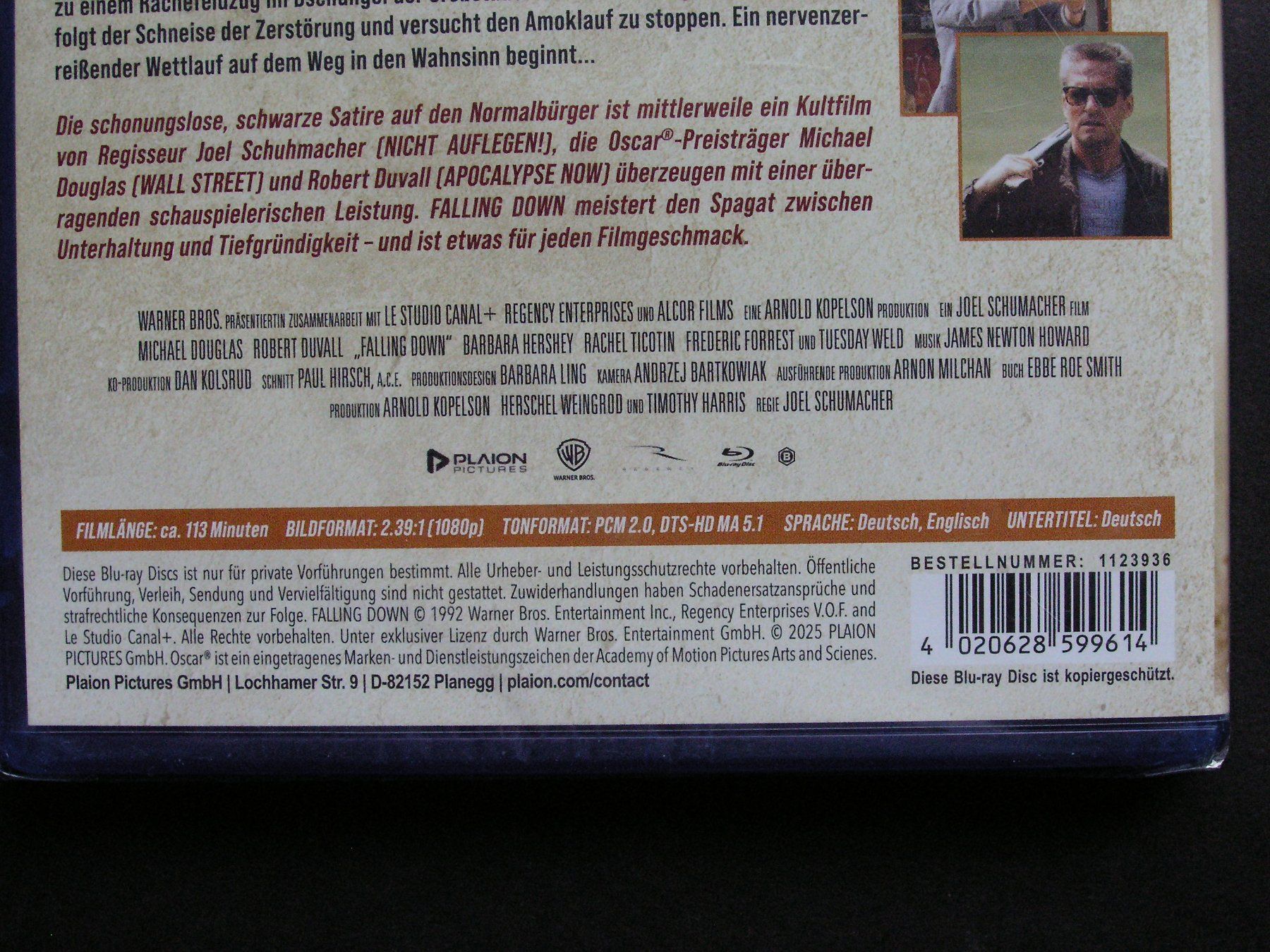 Tutti i DVDs: Michael Douglas FALLING DOWN ein ganz normaler Tag(1993) – Nuovo e nell'imballaggio originale da Zuzwil SG venduto da vette13 6