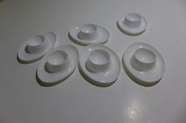 6 vintage space age midcentury Eierbecher weiss Lot 1