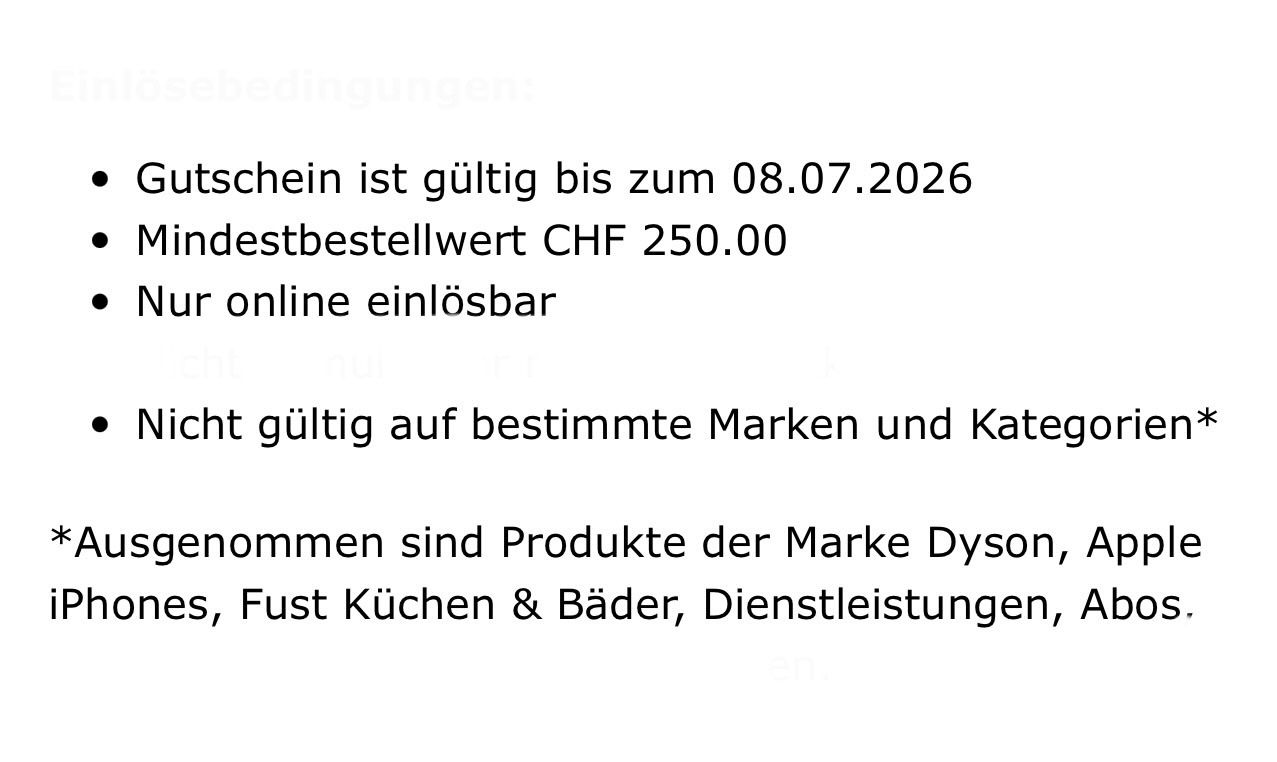 Buoni: FUST 20 CHF Gutschein – Nuovo e nell'imballaggio originale da Zürich venduto da Marcel_2202 1