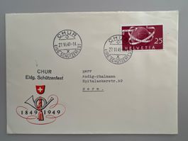 1949 Eidg. Schützenfest Chur Nr. 295 Sonderstempel