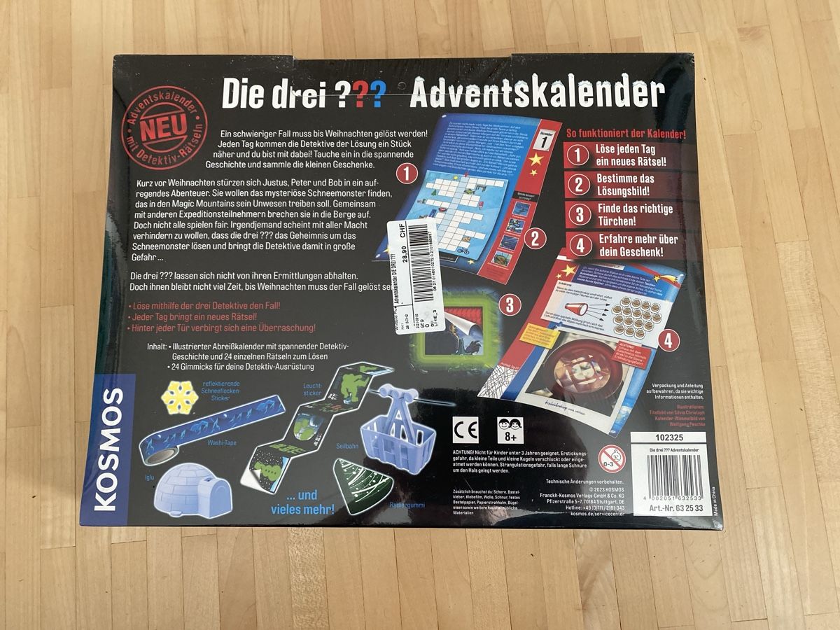 Kosmos Calendari: Adventskalender - Die drei ??? – Nuovo e nell'imballaggio originale da Schaffhausen venduto da mar_hs6z 1