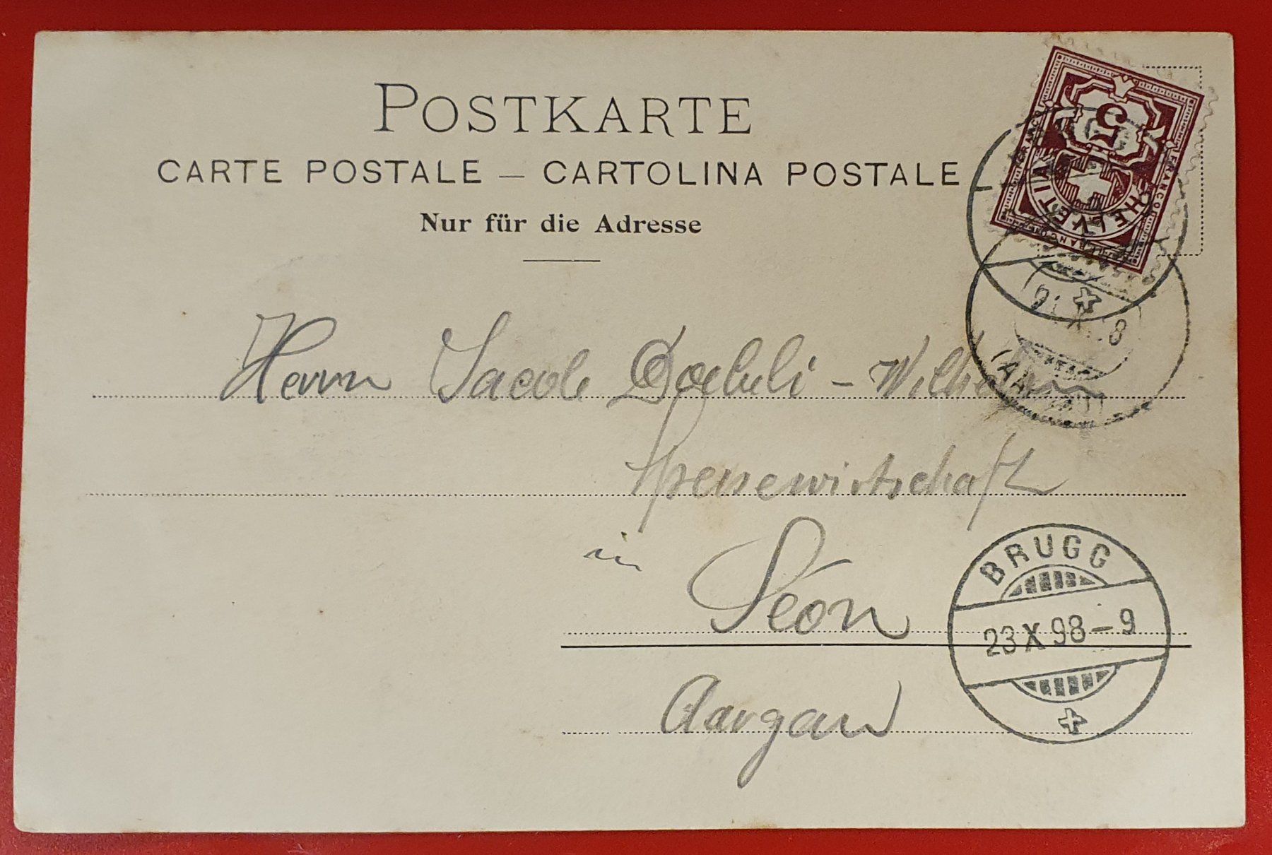Cartoline postali: Gruss aus Brugg 1898 – Usato da Kreuzlingen venduto da Rschweiz1 1