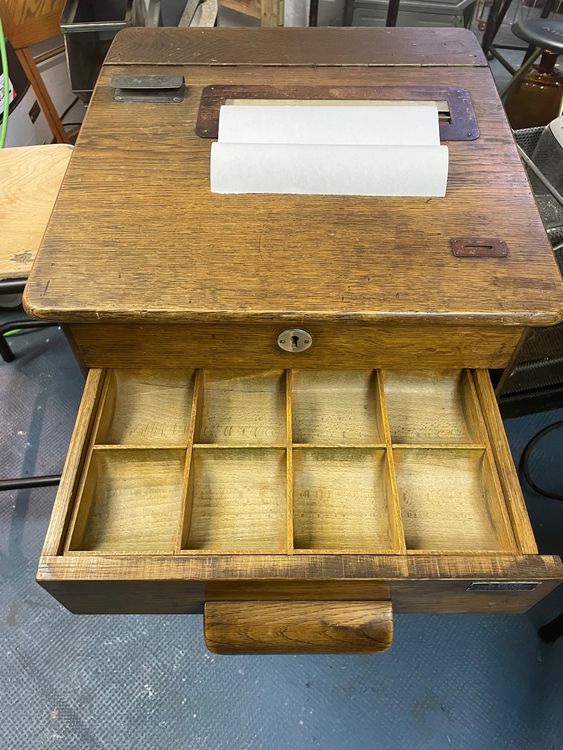 Jouet Ancien : Caisse Enregistreuse Tôle - épicerie - Made In Germany 1930
