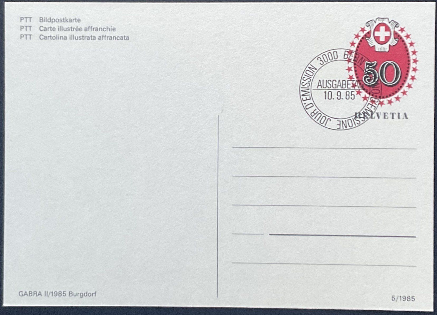Tutti i francobolli: PTT Bildpostkarten mit Ausgabetagstempel – Nuovo (secondo la descrizione) da Luzern venduto da 19primeln 9