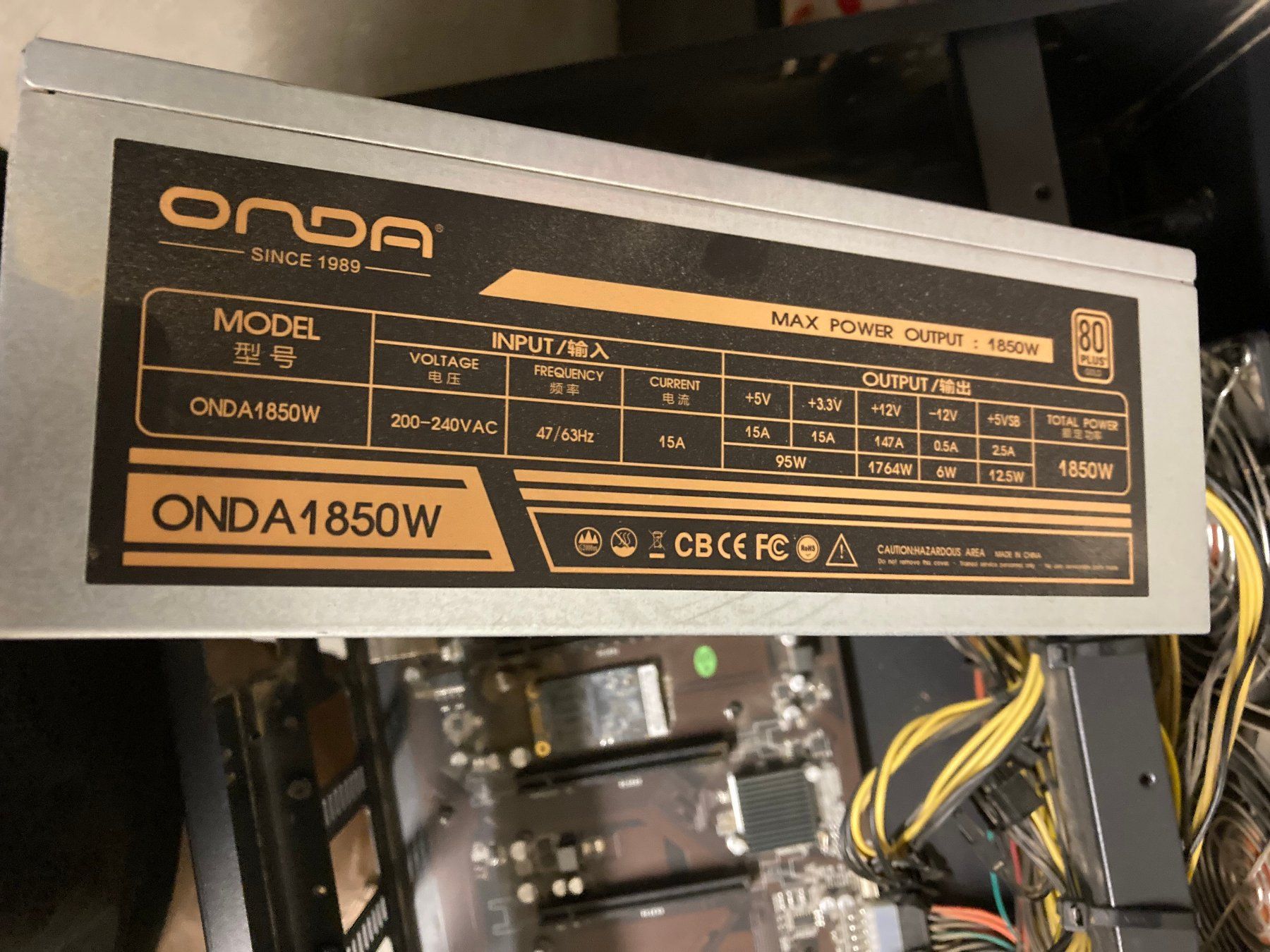 Coin Miner: Onda Mining Rig mit Onda 1850W 80 Plus Gold Netzteil – Gebraucht aus Wettingen von Schabernack_sam 6