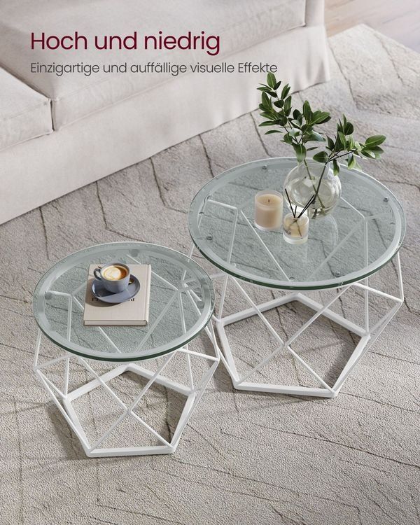 Tavoli: Couchtisch rund 2er Set Wohnzimmertisch ARTEMIS – Nuovo e nell'imballaggio originale da Lachen SZ venduto da MAMORU-MOEBEL 3