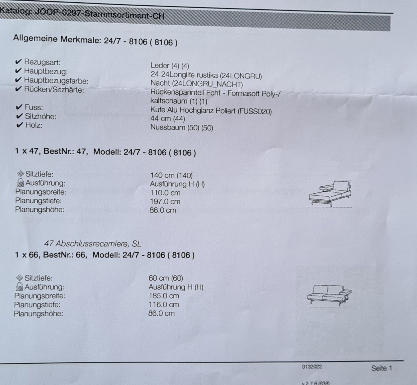 Joop Divani: 4 j. Joop Ledersofa 2- oder 1teilig zusammensetzbar – Usato da Vitznau venduto da Funrising 3