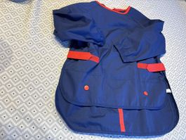  Tablier enfant 110/116 bleu manches longues