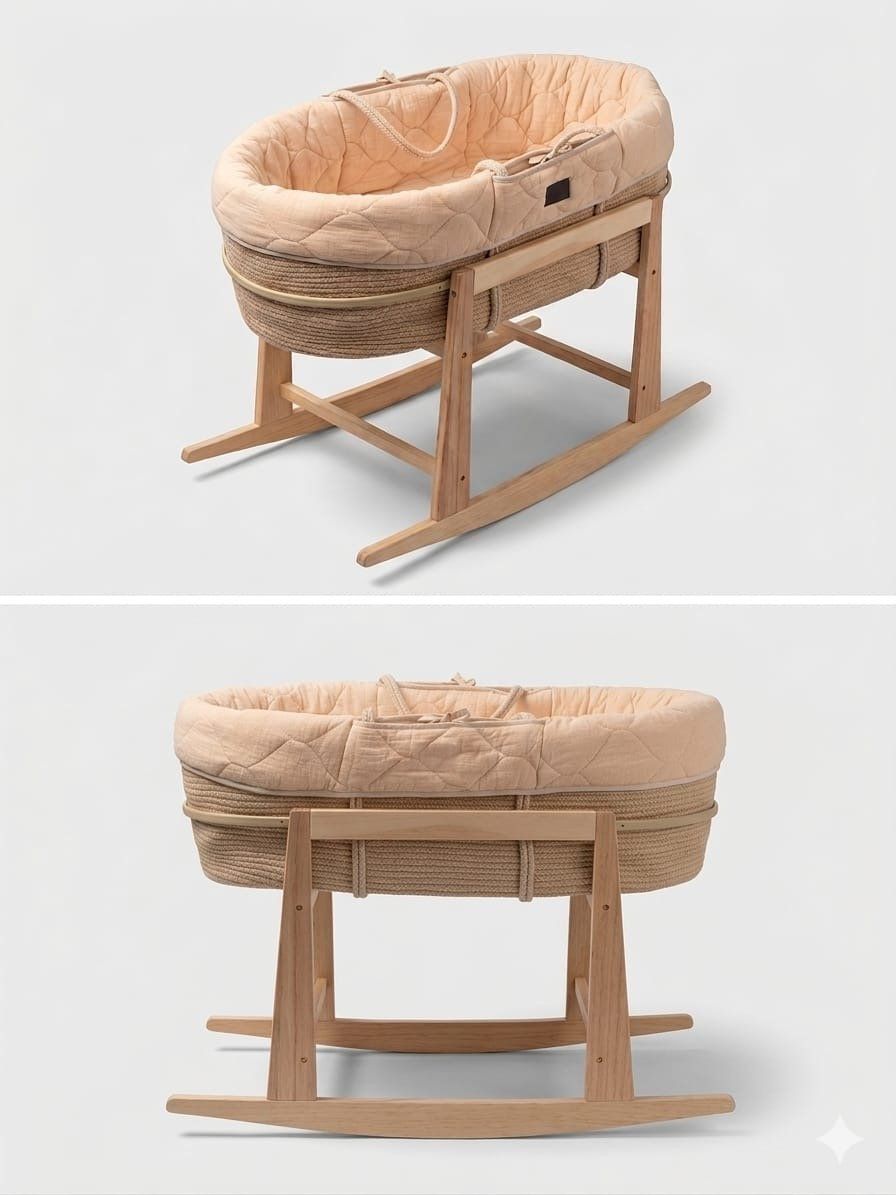 Sdraiette & Sdraiette a dondolo: Moseskorb mit Wippgestell, Baby Elegance – Usato da Winterthur venduto da petrablau