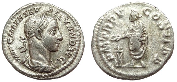 Alle Münzen: SEVERUS ALEXANDER AR Denarius (226 AD) – Gebraucht aus La Sarraz von classicworldcoins