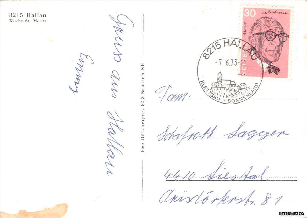 Cartoline postali: Hallau SH // Kirche St. Moritz Klettgau – Usato da Basel venduto da intermezzo12 1