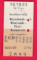 KARTON BILLETT, RORSCHACH - RORSCHACH, 2.KLASSE, HALBTAX