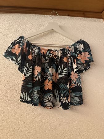 Damen Crop Top Blumenprint