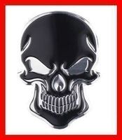Aluminium Totenkopf Sticker Schwarz Aufkleber Skull Auto