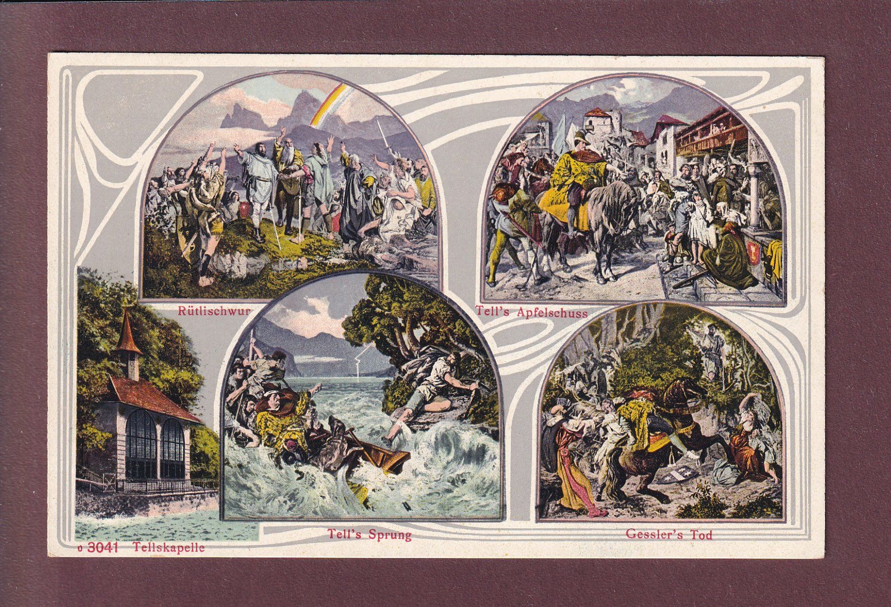 Cartoline postali: TELLSKAPELLE - Wandgemälde – Usato da Pully venduto da nicecards