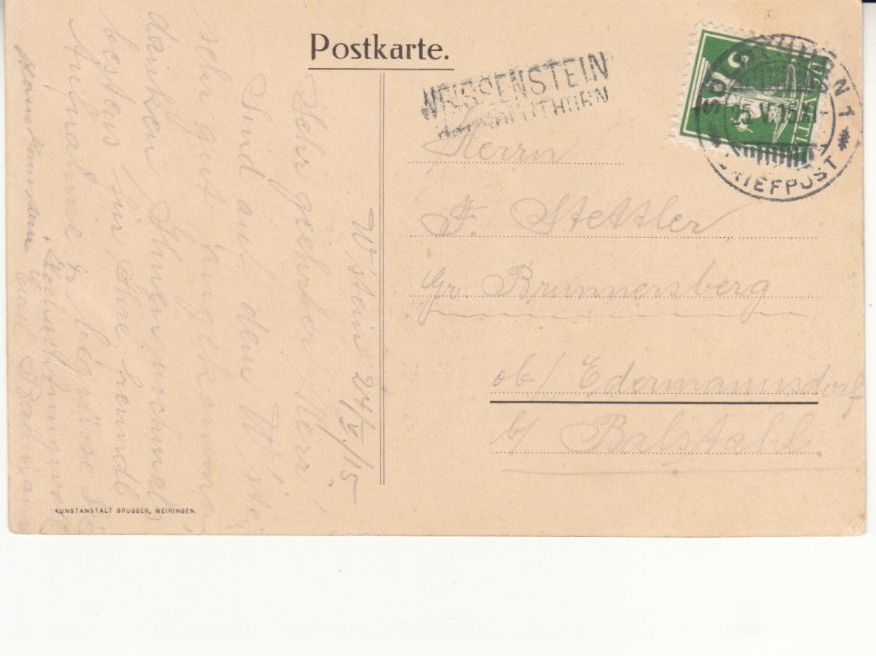 Ansichtskarten: Weissenstein 1915 mit Stabstempel Weissenstein – Gebraucht aus Bürglen TG von StampGraf 1