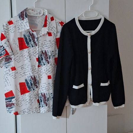 1 spezielles Jäckli  + 1 Bluse gr L Neuwertig