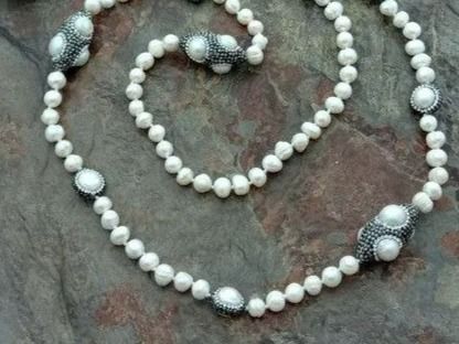 Ketten: Statement 96cm weiss Perlen Kette Echt Collier Perle blanche – Neu (gemäss Beschreibung) aus Prilly von ilyria73 7