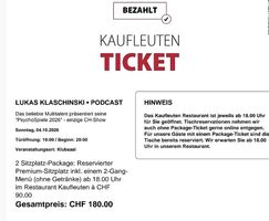 2 Tickets Lukas Klaschinski Kaufleuten