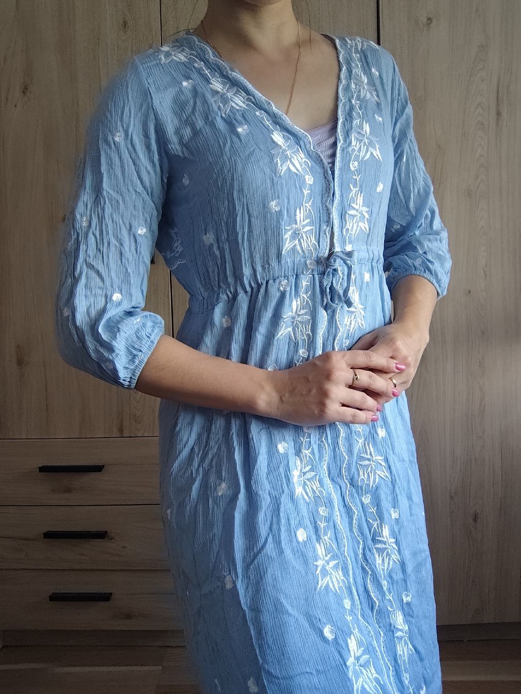 Robes: Light Blue Embroidered Dress Size S – D'occasion à Mägenwil par VintageGirly 5