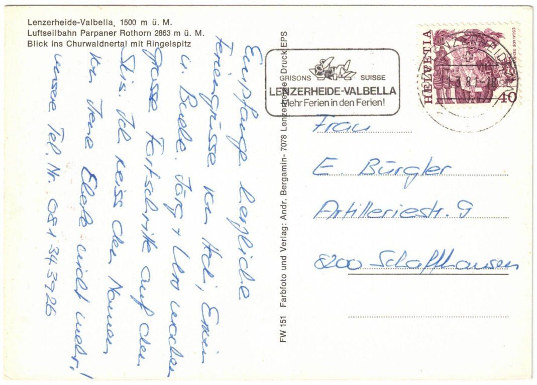 Cartes postales: Lenzerheide - Luftseilbahn Rothorn – D'occasion à Binningen par Mountainrider 1