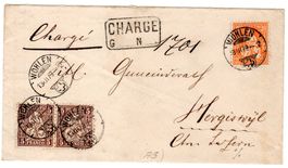 1879 CHARGE WOHLEN HERGISWIL MISCHFRANKATUR SITZED. HELVETIA