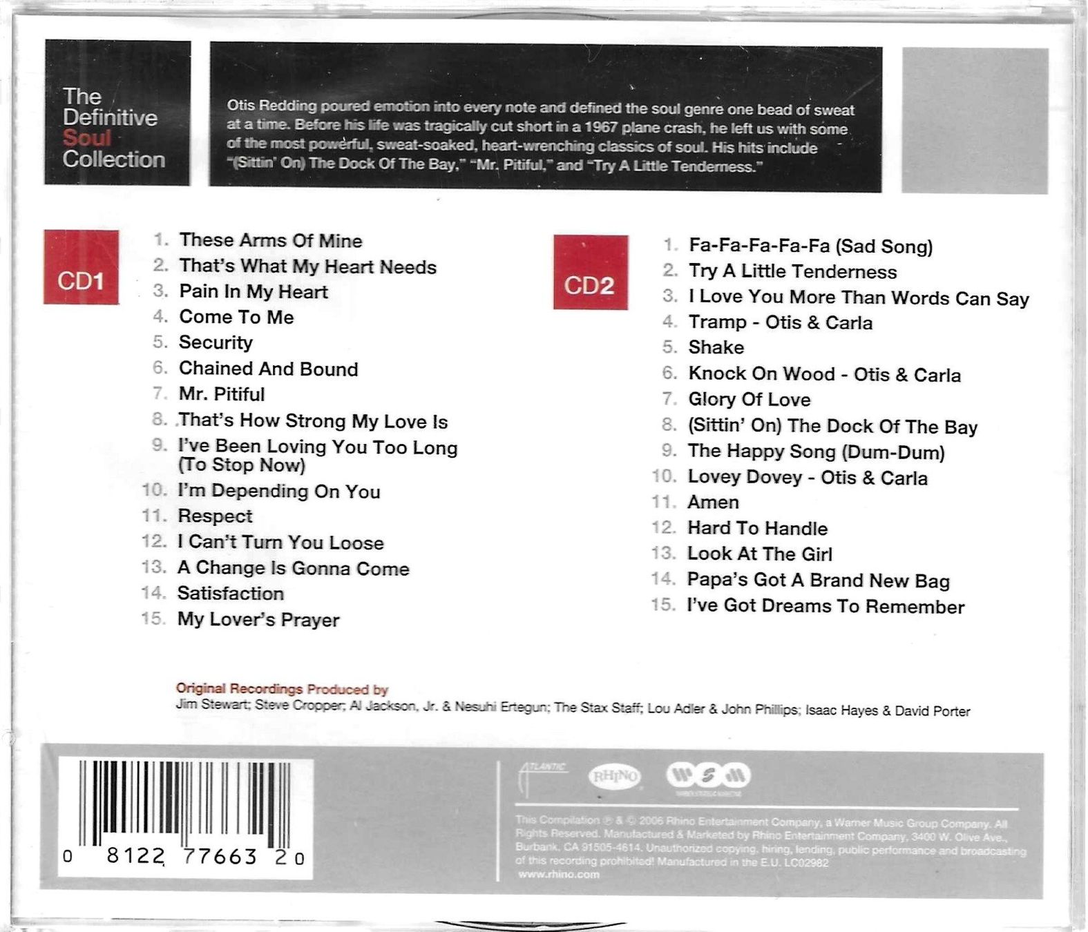 CD: Otis Redding 2 CD's - The Definitive Soul Collection – Usato da Savagnier venduto da Ne2065 1