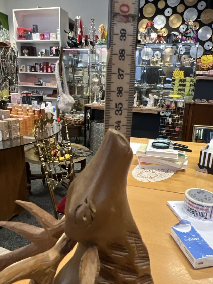 Statuette: Holz-Hirsch, geschnitzt, Herbst Dekoration – Usato da Rorschach venduto da TrendyDeals 5