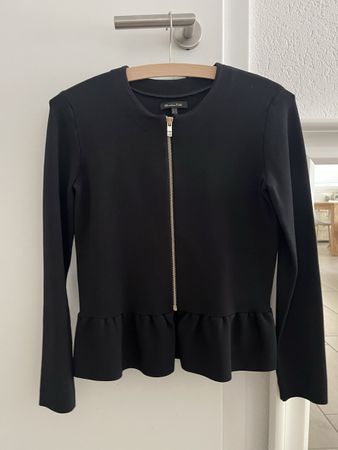 Massimo Dutti Jacket Black Size XS Peplum Zip Front