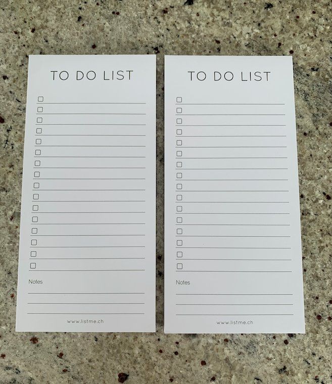 Schreibblöcke: Lot de 2 blocs-notes "To Do List" - 10 x 21 cm, 50 pages – Neu und originalverpackt aus Genève von sunsustains