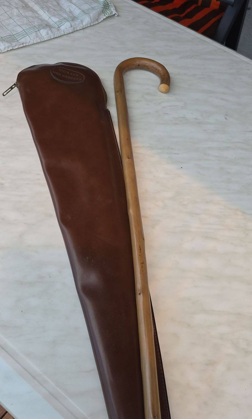 Ausili per la deambulazione: Walking Stick with Brown Imitation Leather Case – Nuovo (secondo la descrizione) da Hinwil venduto da Ehretstock8
