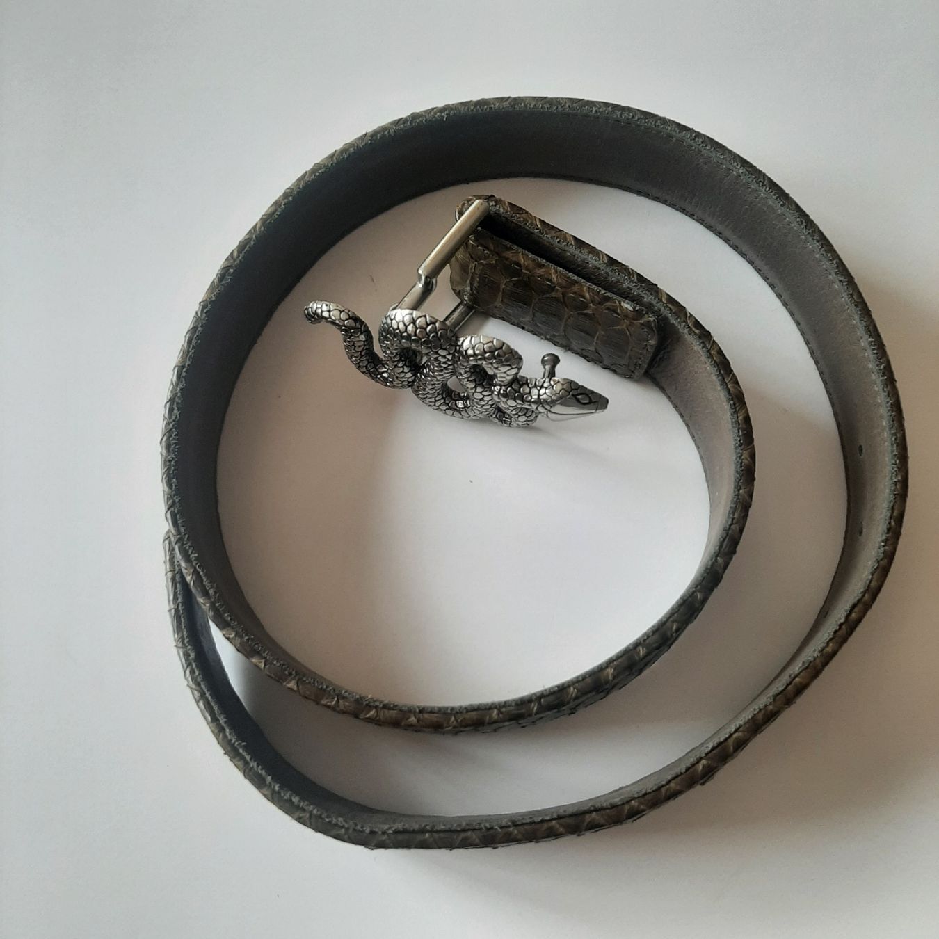 Cinture: Ceinturon en python kaki Claris Virot – Usato da Chêne-Bourg venduto da chsandra34 2