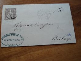 Faltbrief Sitz. Helvetia 1875, Gemeindeammannamt Glattfelden