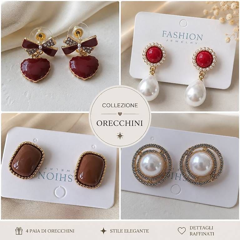 Altri gioielli: Set di orecchini eleganti  4 paia – Nuovo e nell'imballaggio originale da Lugano venduto da solowolford
