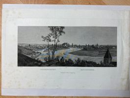 Stich antik Regensburg gez. Schürch