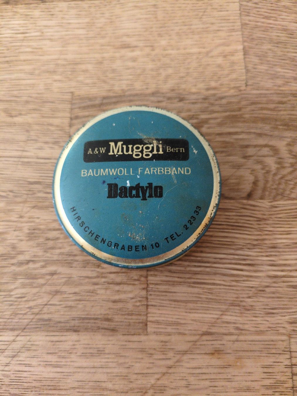 Dosen: antike Blechdose Farbband Dactylo A&W Muggli Bern – Gebraucht aus Fankhaus (Trub) von sun_7677