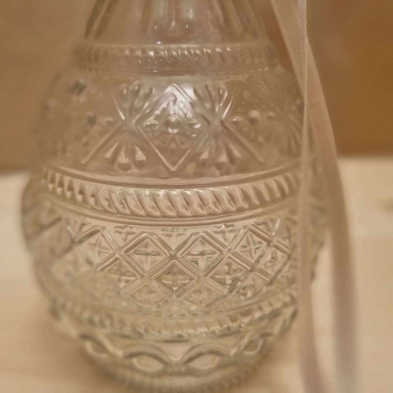 Vasi & Recipienti: Vintagestyle Glasvase mit Muster und Schleife – Usato da Luzern venduto da kon_j7zt 1