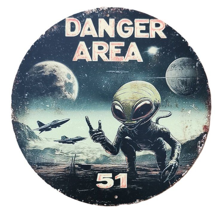 Insegne: AREA 51 - Blechschild  (neu/OVP) – Nuovo e nell'imballaggio originale da Wilen b. Wollerau venduto da morethanmusic