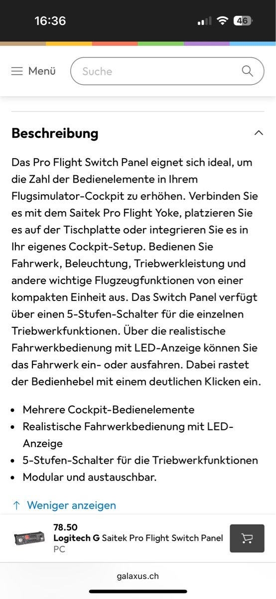 Logitech Controller: Logitech Flight Switch Panel neuwertig – Neu (gemäss Beschreibung) aus Liebefeld von nurseli 4