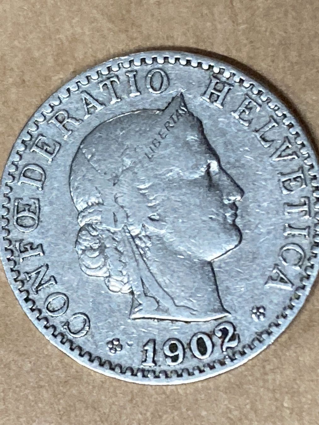 Tutti le monete: MONETA SVIZZERA 20 centesimi 1902 usata - circolata – Usato da Vezia venduto da Aquarius_Age