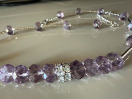 Amethyst Halskette Choker Halsschmuck Collier 40 cm