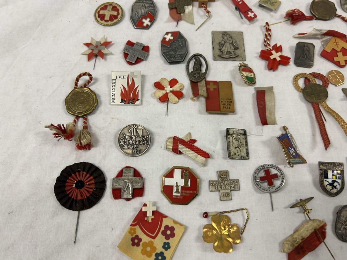 Placchette & Badge: Konvolut Schweizer Pins und Abzeichen verschiedene. – Usato da Fanas venduto da Alessio11 1
