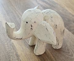 Holz Elefant Deko Figur Landhaus Shabby Chic 
